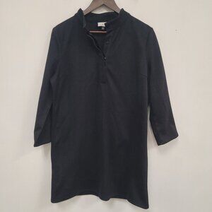 Tuckernuck Womens Avery Shirt Dress Size L Black Knee Length Lagenlook